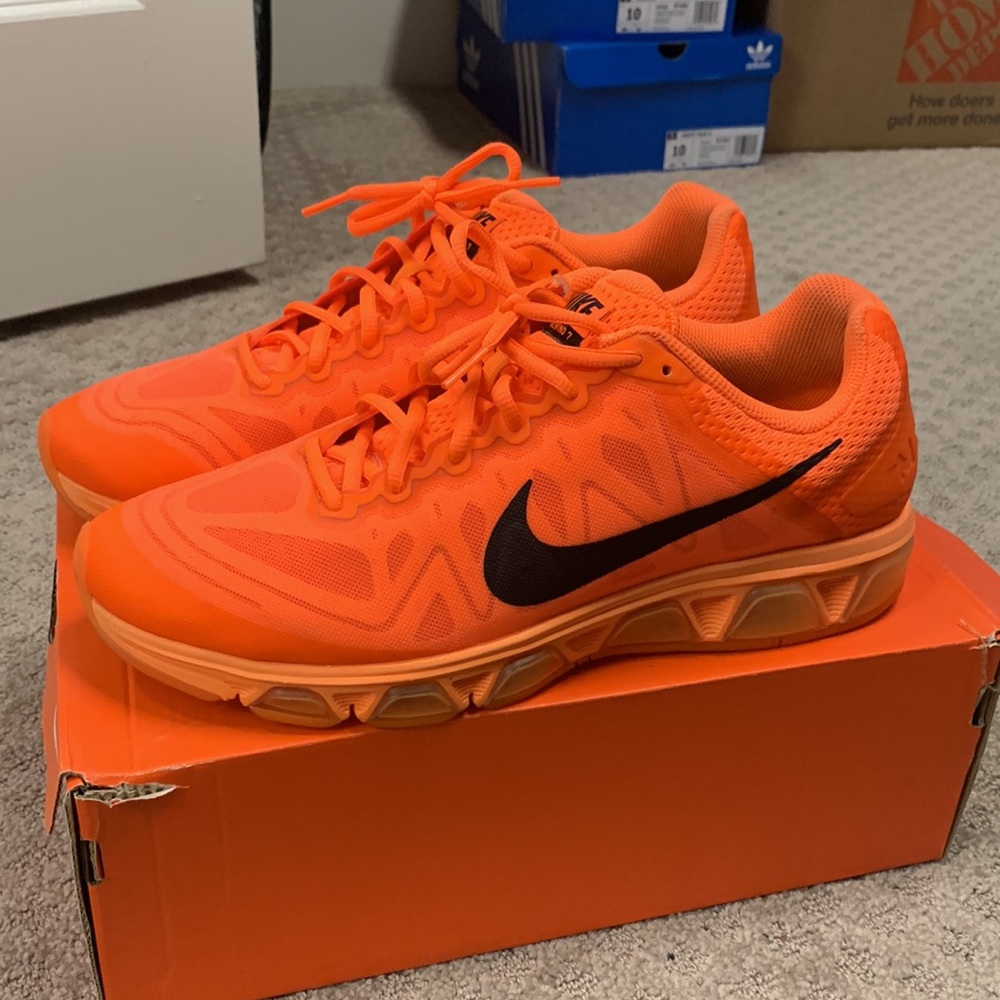 Nike Men’s Bright Orange Athletic Shoes with Black Swoosh